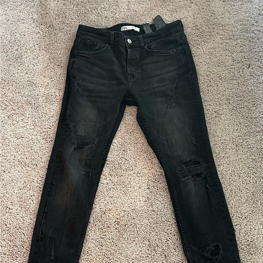 Black American eagle distressed jeans